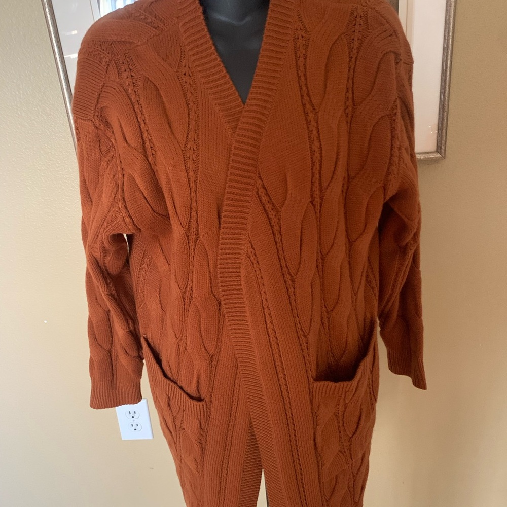 Grace Karin Women’s Rust Cardigan long Open Sweater SZ 8/10 S